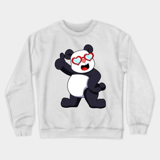 Panda with Heart as Glasses Crewneck Sweatshirt